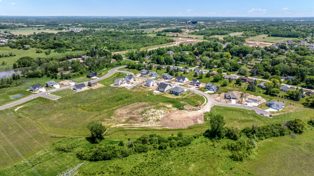 Aerial View of Tamarind a New Home Community in Menomonee Falls WI by Stepping Stone Homes