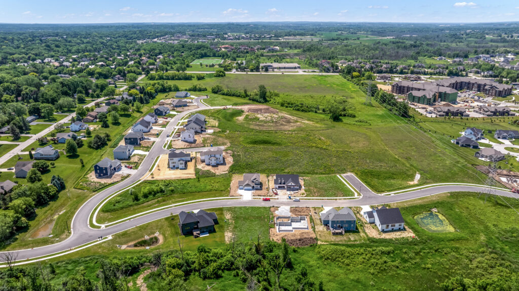 Aerial View of Tamarind a New Home Community in Menomonee Falls WI by Stepping Stone Homes
