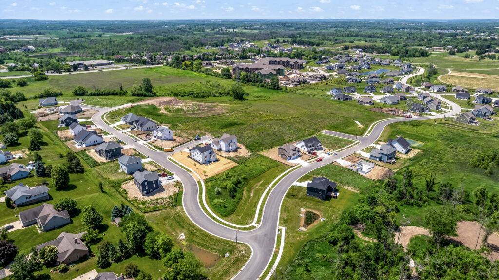 Aerial View of Tamarind a New Home Community in Menomonee Falls WI by Stepping Stone Homes