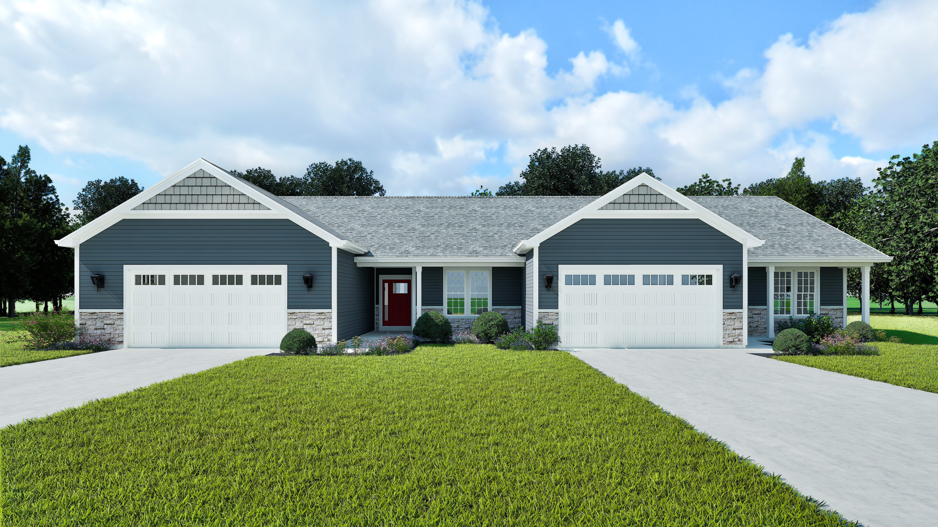 Aspen Duplex Home Model Rendering by Stepping Stone Homes
