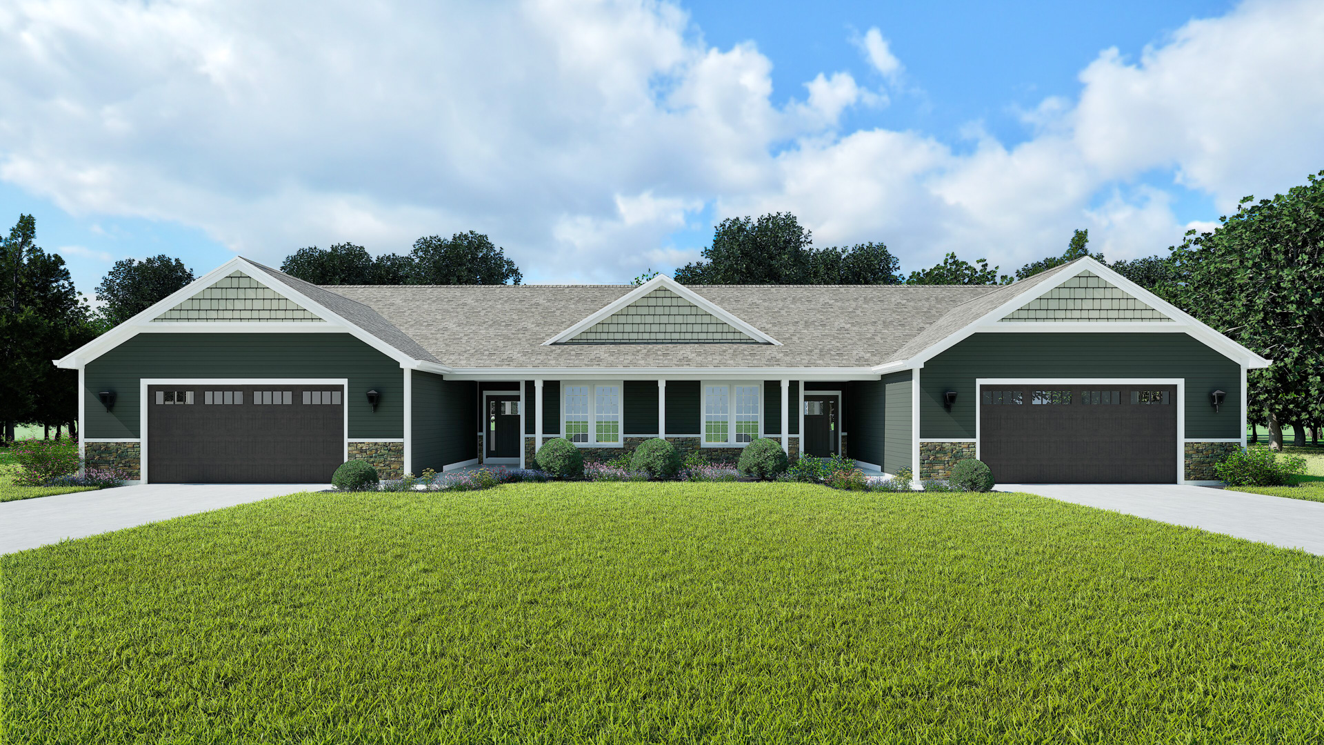 Cedar Duplex Home Model Rendering by Stepping Stone Homes