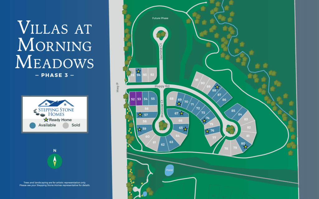 The Villas at Morning Meadows New Duplex Home Community Map in Jackson WI by Stepping Stone Homes