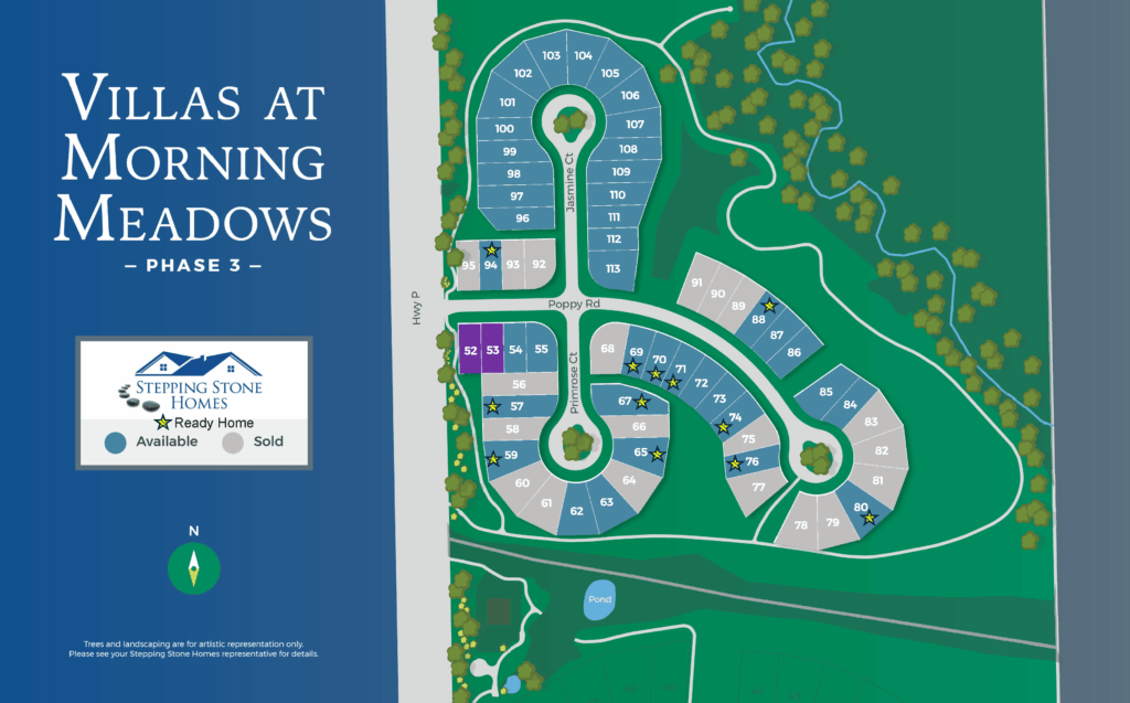 The Villas at Morning Meadows New Duplex Home Community Map in Jackson WI by Stepping Stone Homes