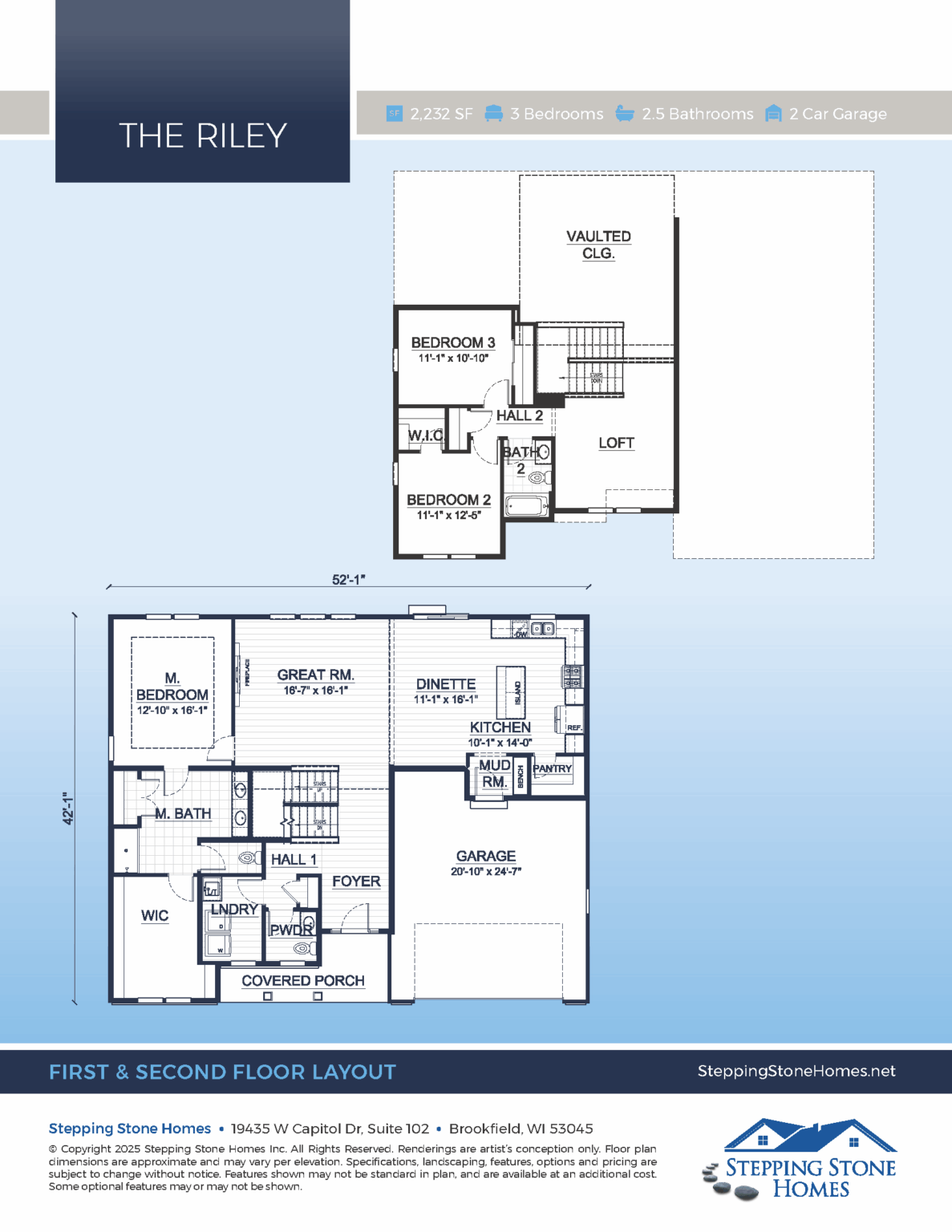 Riley 2 Story Floorplan Stepping Stone Homes