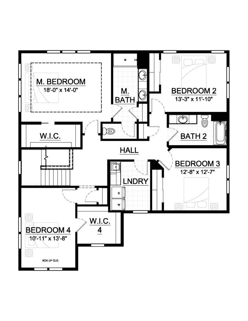 The Jude Upper Floor Plan by Stepping Stone Homes of Wisconsin