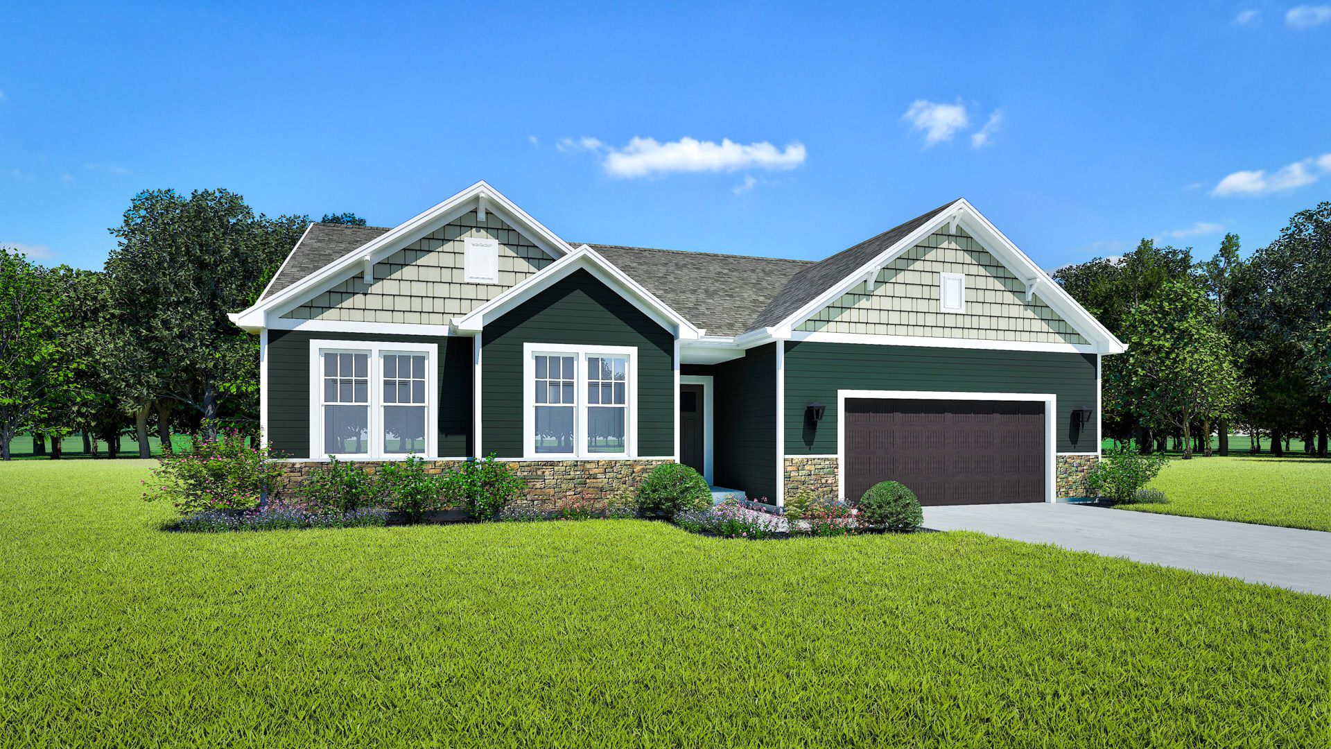 Rosebud Home Model Rendering Stepping Stone Homes Wisconsin