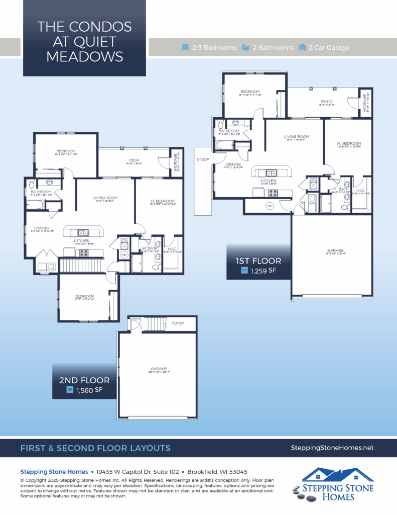 Quiet Meadows Floor Plans by Stepping Stone Homes WI