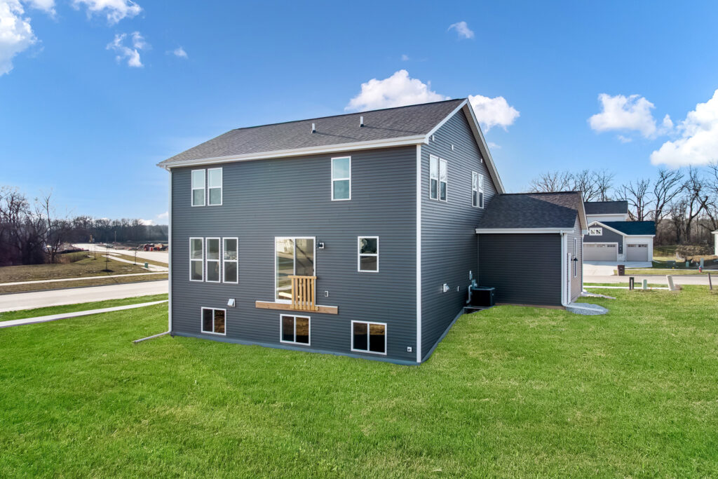 The Prescott Rear Exterior by Stepping Stone Homes Wisconsin