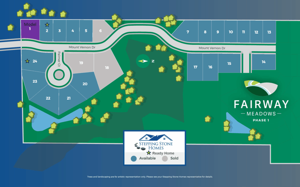 Fairway Meadows New Home Community Map in Hartford Wisconsin by Stepping Stone Homes