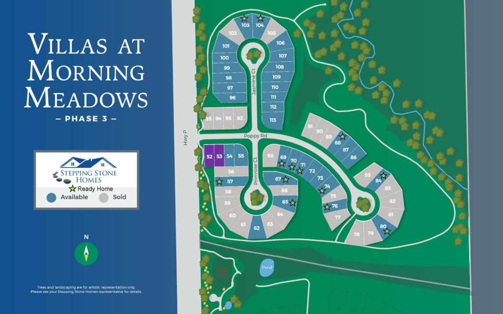 The Villas at Morning Meadows New Duplex Home Community Map in Jackson WI by Stepping Stone Homes