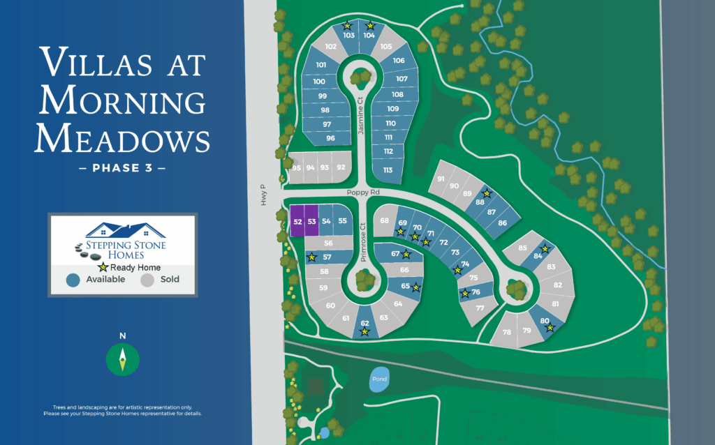 The Villas at Morning Meadows New Duplex Home Community Map in Jackson WI by Stepping Stone Homes