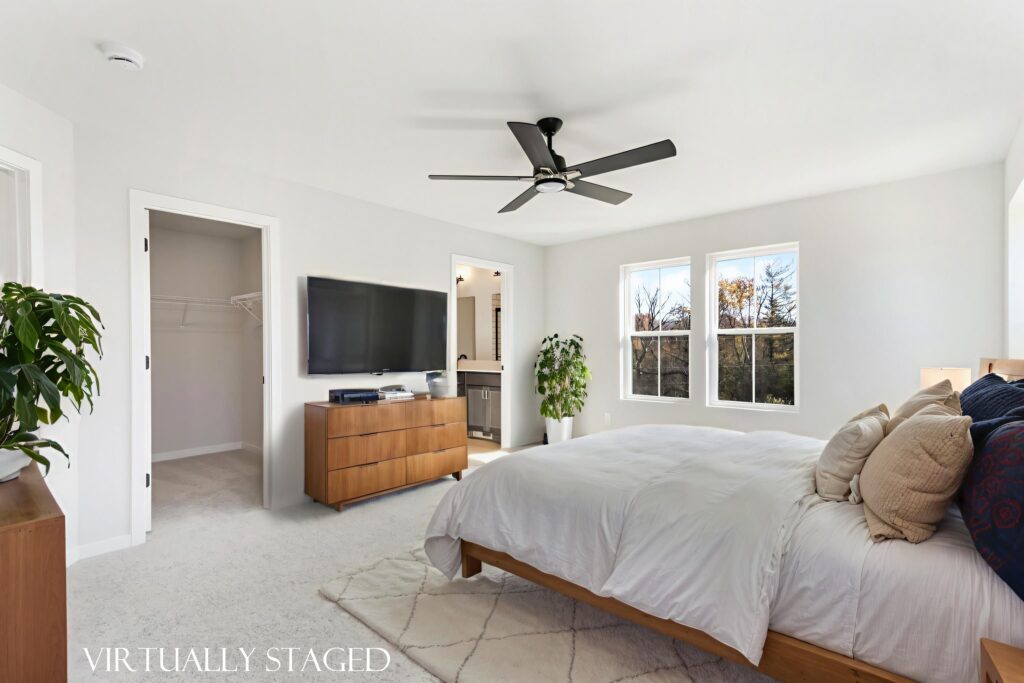 The Prescott Master Bedroom by Stepping Stone Homes WI