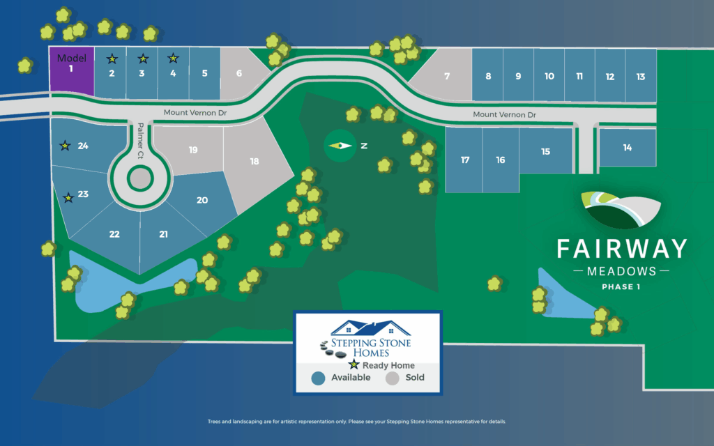 Fairway Meadows New Home Community Map in Hartford Wisconsin by Stepping Stone Homes