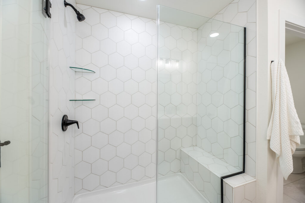 The Berkshire Master Bathroom by Stepping Stone Homes