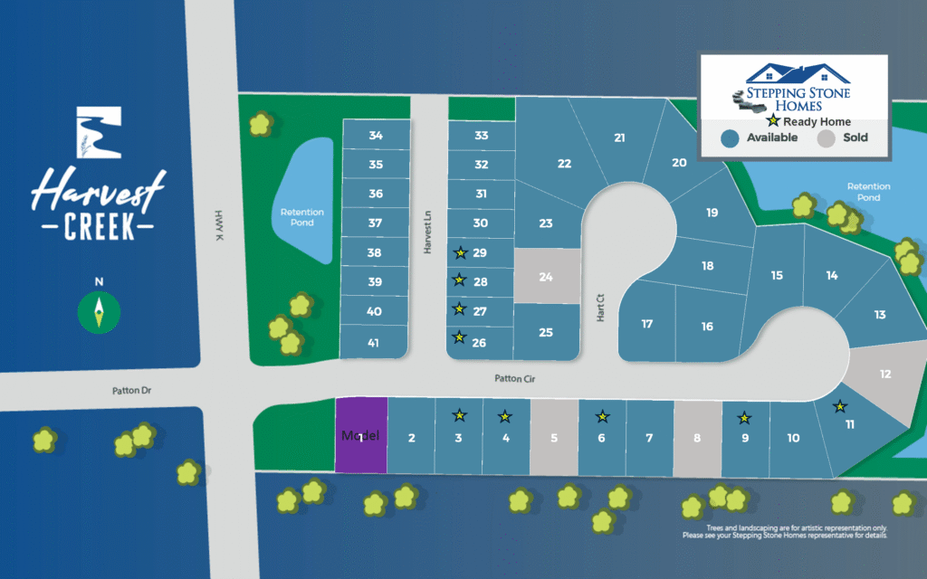 Harvest Creek New Home Community Map in Hartford Wisconsin by Stepping Stone Homes