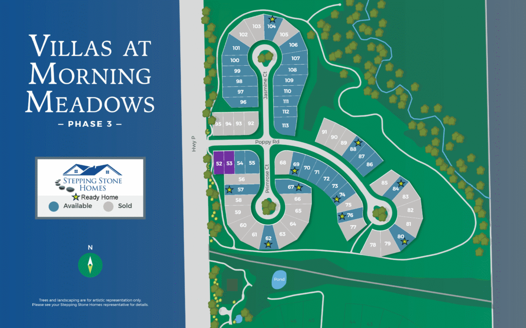 The Villas at Morning Meadows New Duplex Home Community Map in Jackson WI by Stepping Stone Homes