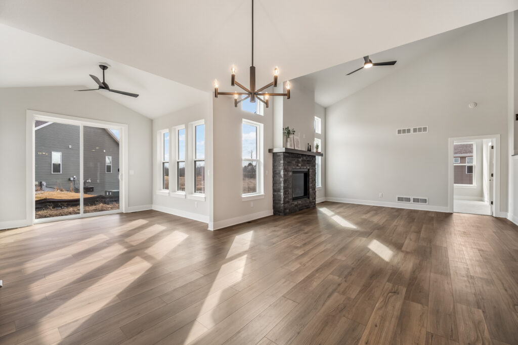 The Riley Model Home Great Room by Stepping Stone Homes