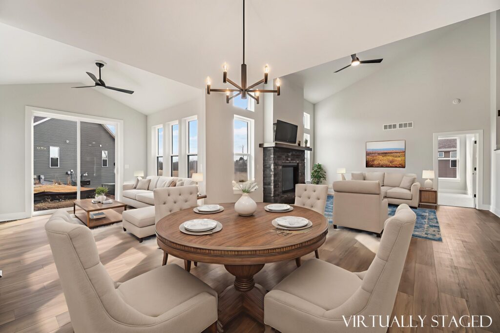 The Riley Model Home Great Room by Stepping Stone Homes