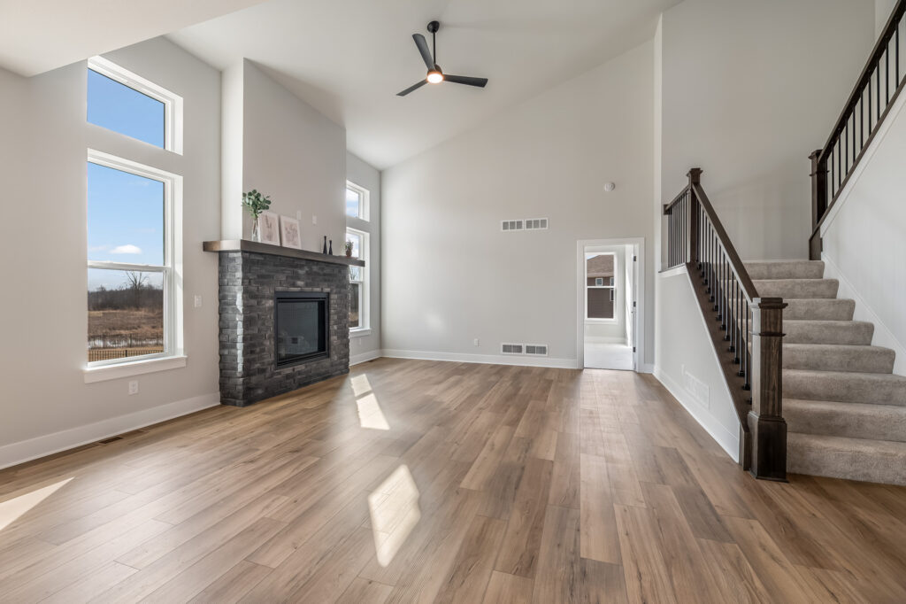 The Riley Model Home Great Room by Stepping Stone Homes