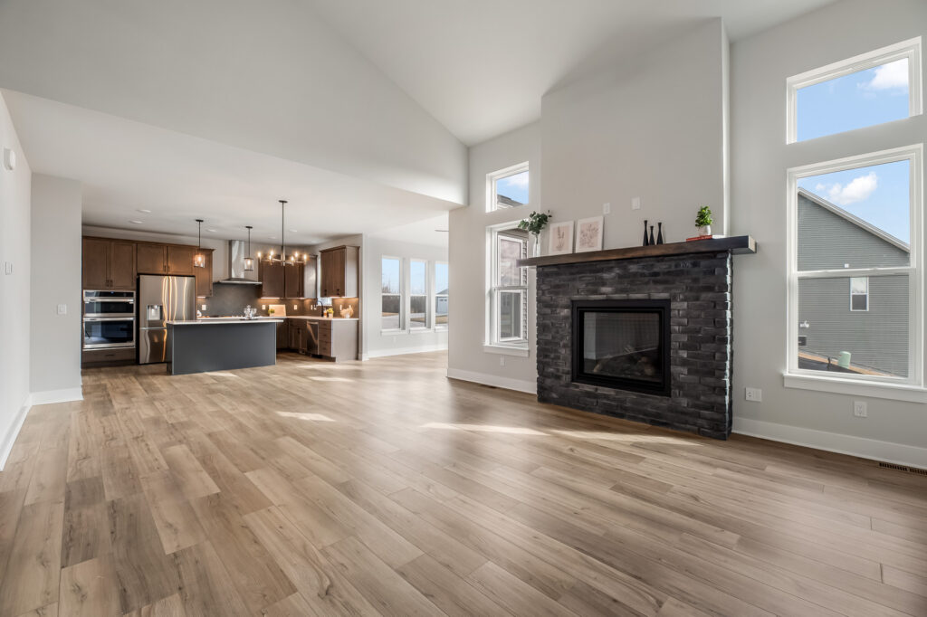 The Riley Model Home Great Room by Stepping Stone Homes