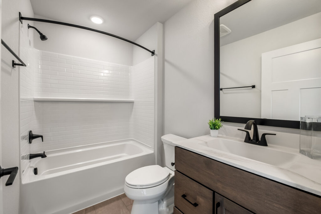 The Riley Model Home Bathroom by Stepping Stone Homes