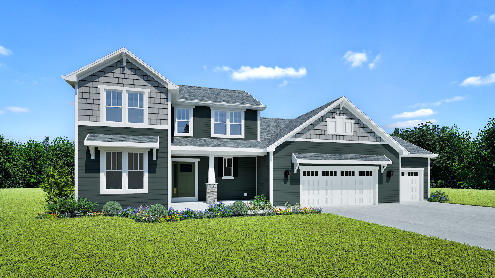 Aubrey Home Model Rendering Stepping Stone Homes Wisconsin