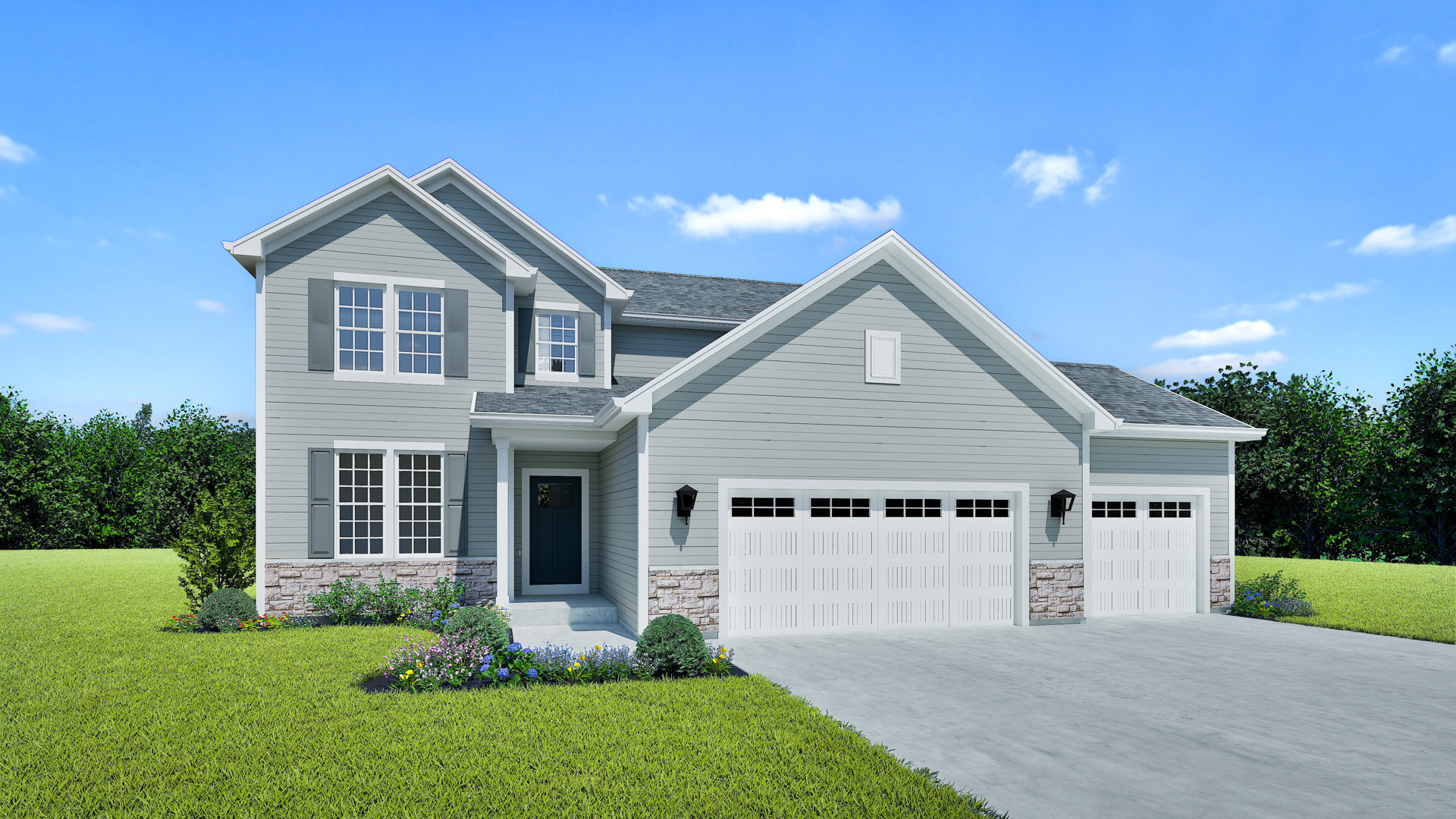Berkshire Home Model Rendering Stepping Stone Homes Wisconsin