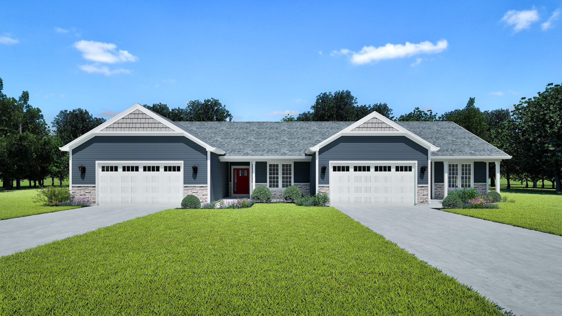 Aspen Duplex Home Model Rendering by Stepping Stone Homes