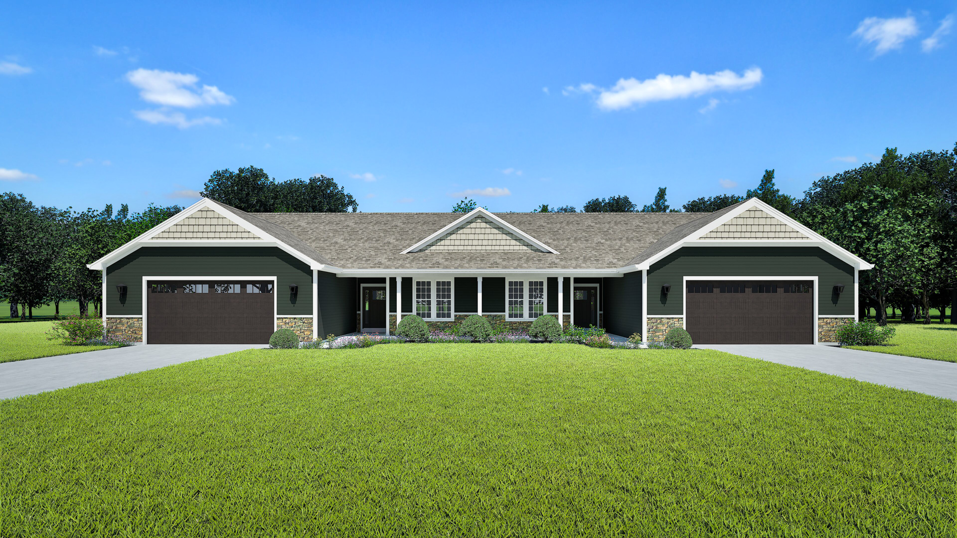 Cedar Duplex Home Model Rendering by Stepping Stone Homes