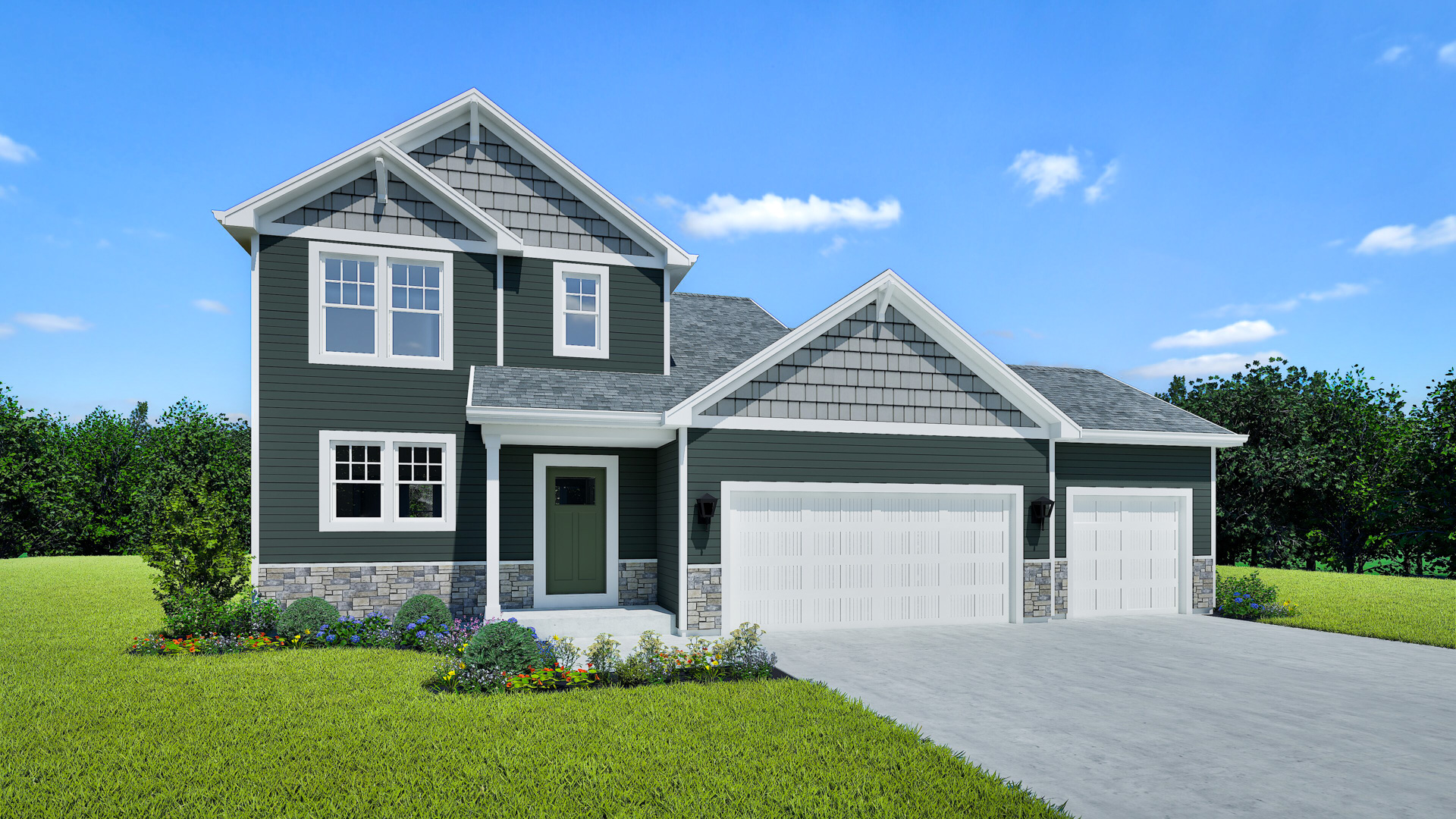 Hudson Home Model Rendering Stepping Stone Homes Wisconsin