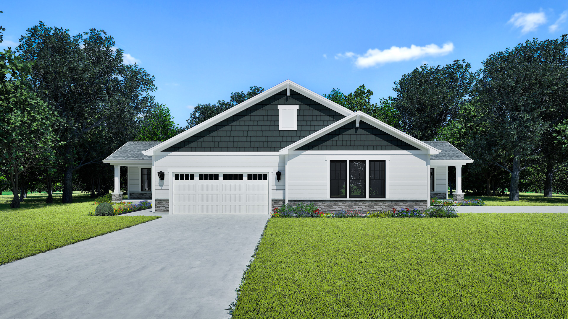 Stepping Stone Homes Juniper Duplex Home Model Rendering