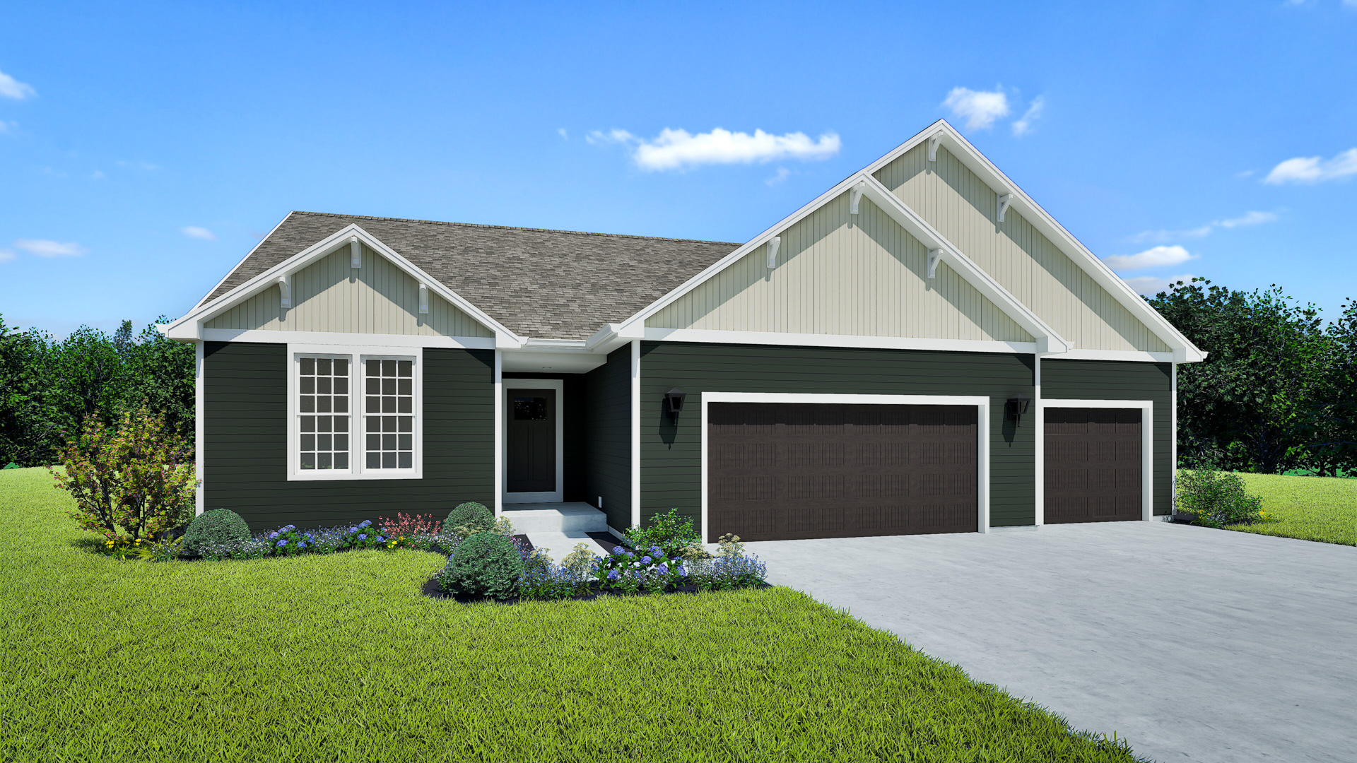 The Laurel Model Home Rendering Stepping Stone Homes Wisconsin