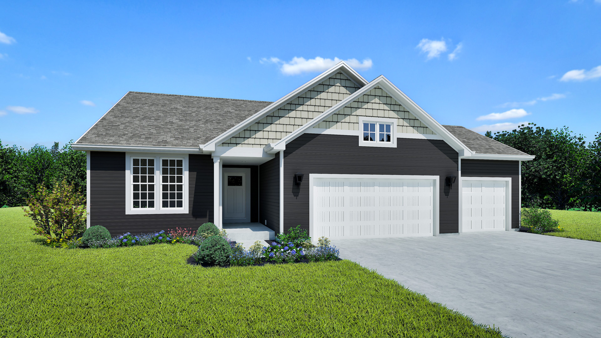 The Laurel Model Home Rendering Stepping Stone Homes Wisconsin