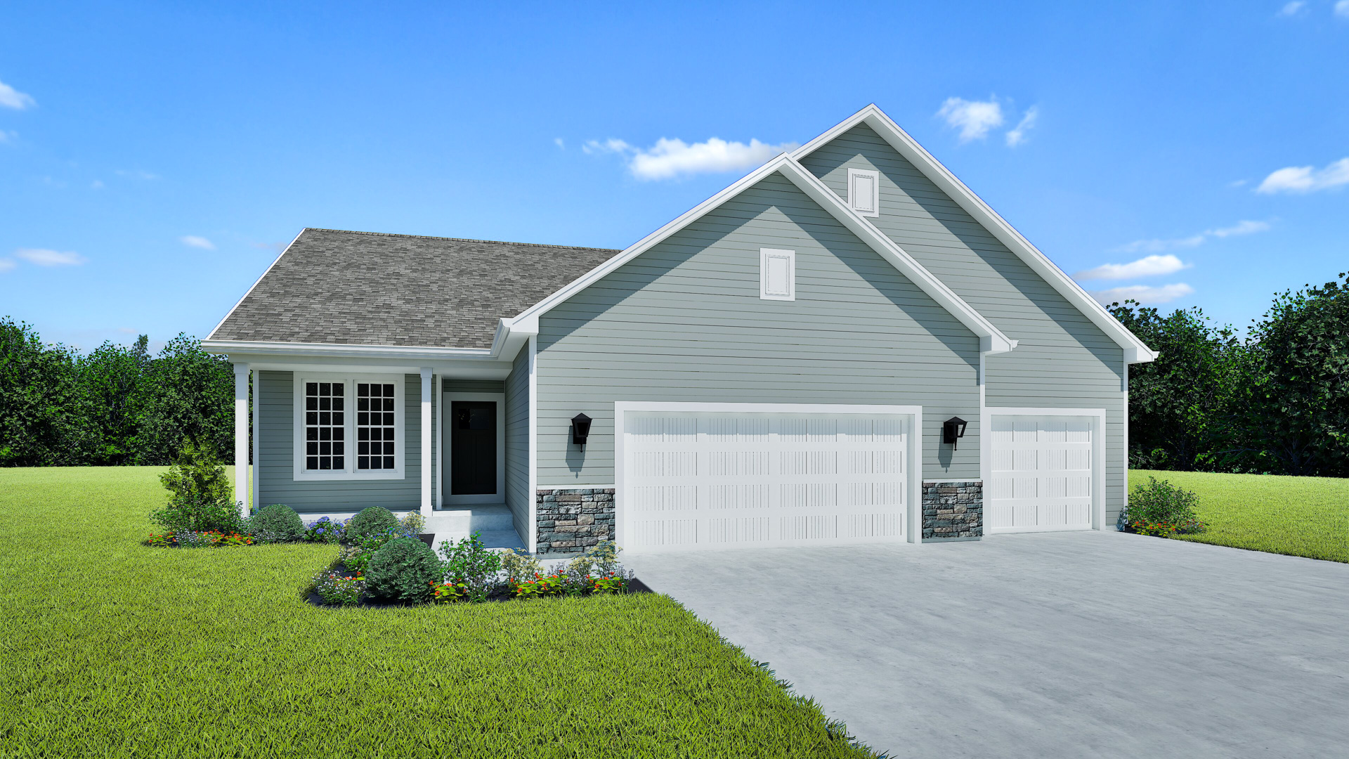 The Neenah Home Model Rendering Stepping Stone Homes Wisconsin