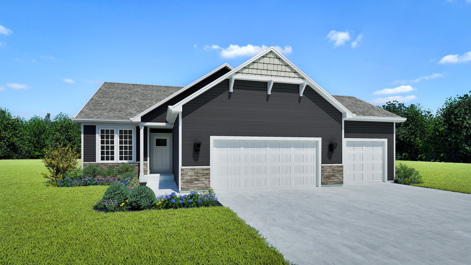 The Neenah Home Model Rendering Stepping Stone Homes Wisconsin