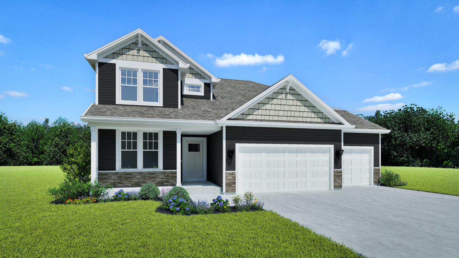The Prescott Home Model Rendering Stepping Stone Homes Wisconsin