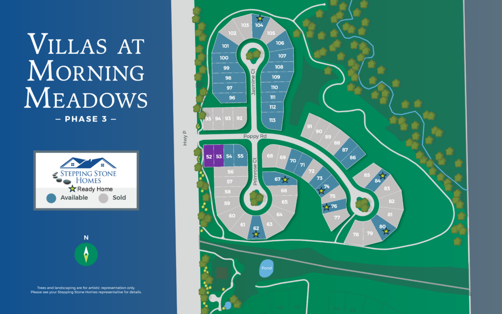 The Villas at Morning Meadows New Duplex Home Community Map in Jackson WI by Stepping Stone Homes