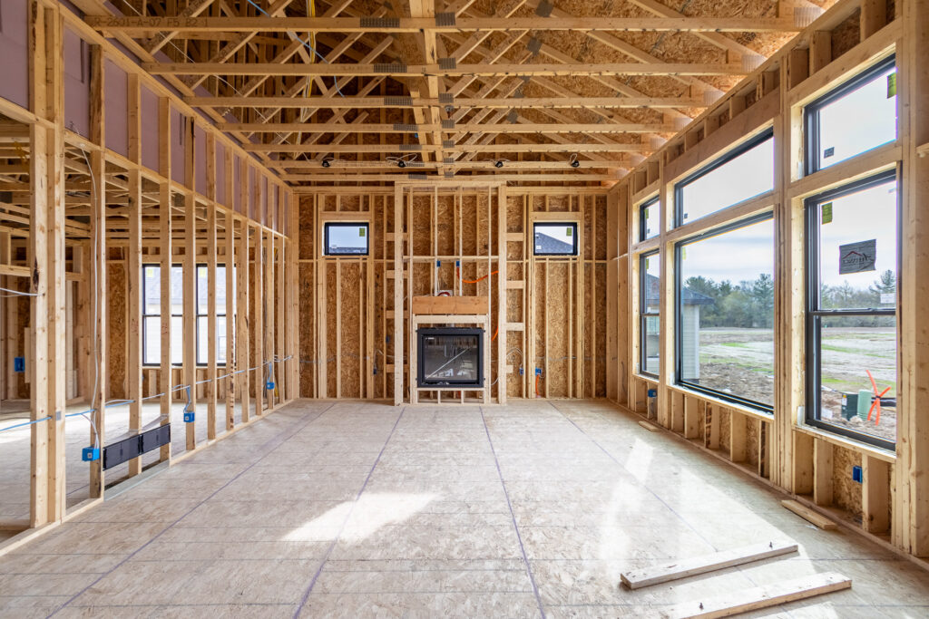 Home living room under construction