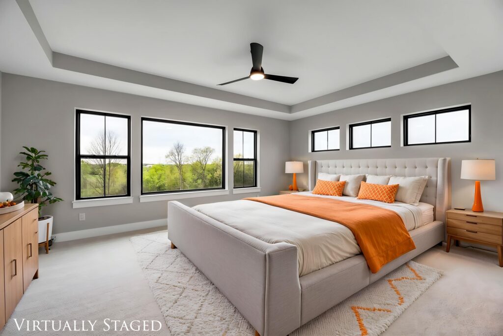 The Jude Two-Story Home Plan Master Suite Virtually Staged