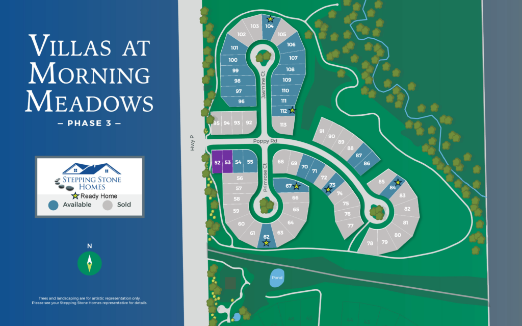 The Villas at Morning Meadows New Duplex Home Community Map in Jackson WI by Stepping Stone Homes