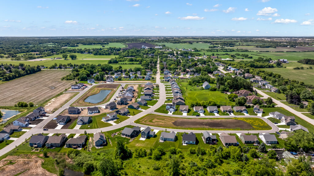 Aerial View of Prairie Pathways in Franksville WI