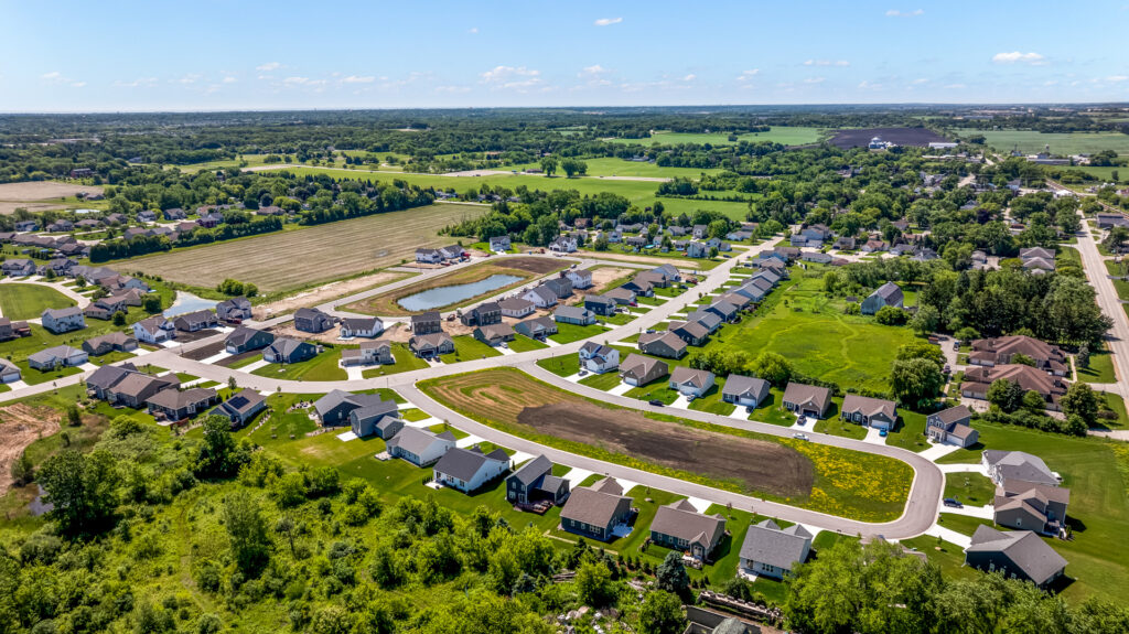 Aerial View of Prairie Pathways in Franksville WI