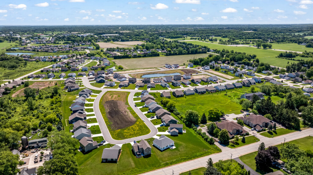 Aerial View of Prairie Pathways in Franksville WI