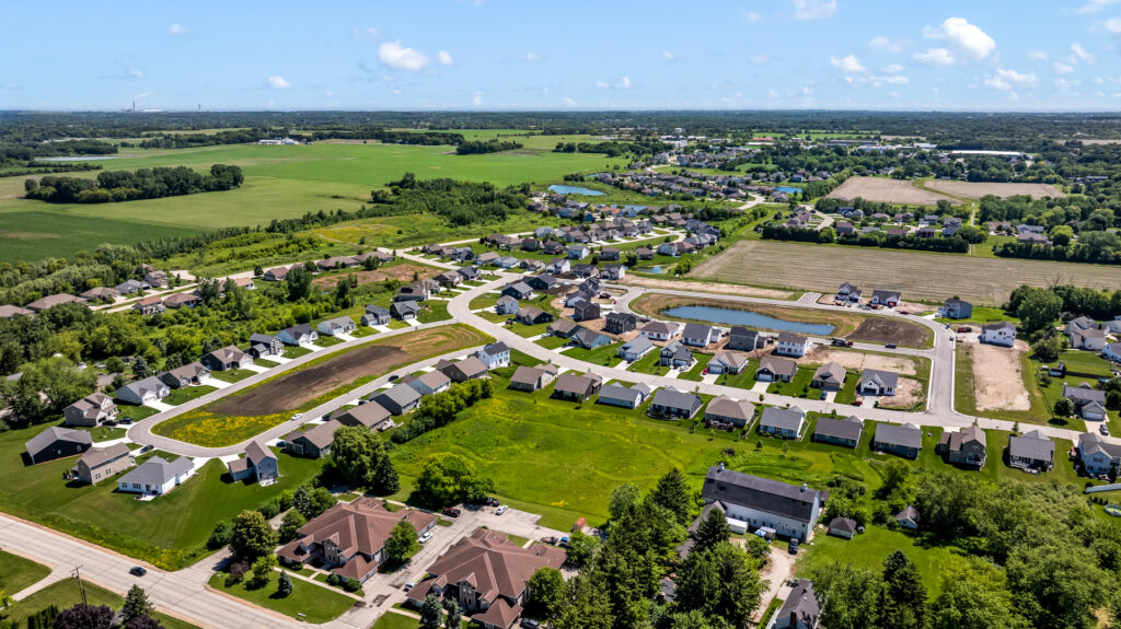 Aerial View of Prairie Pathways in Franksville WI