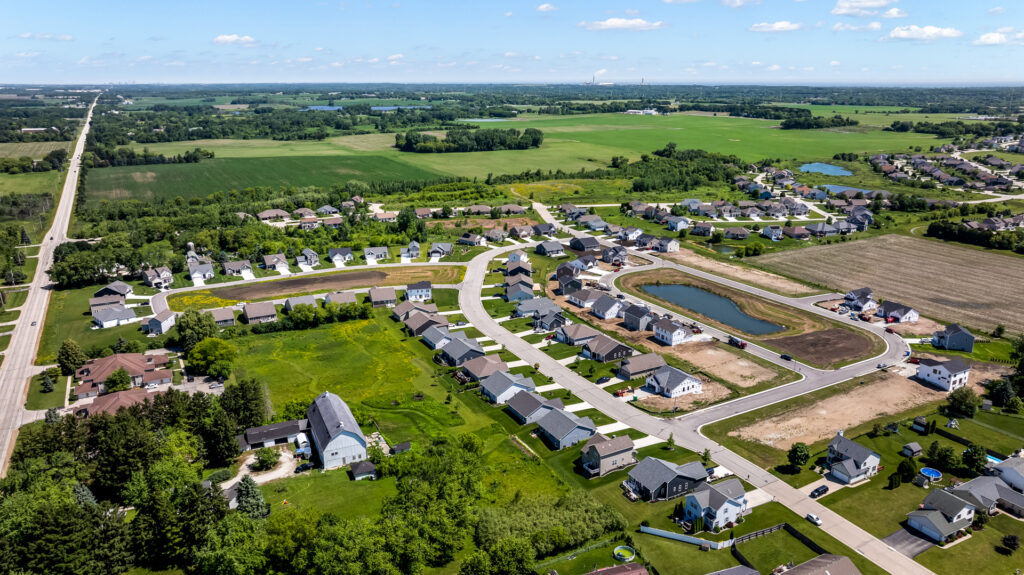 Aerial View of Prairie Pathways in Franksville WI