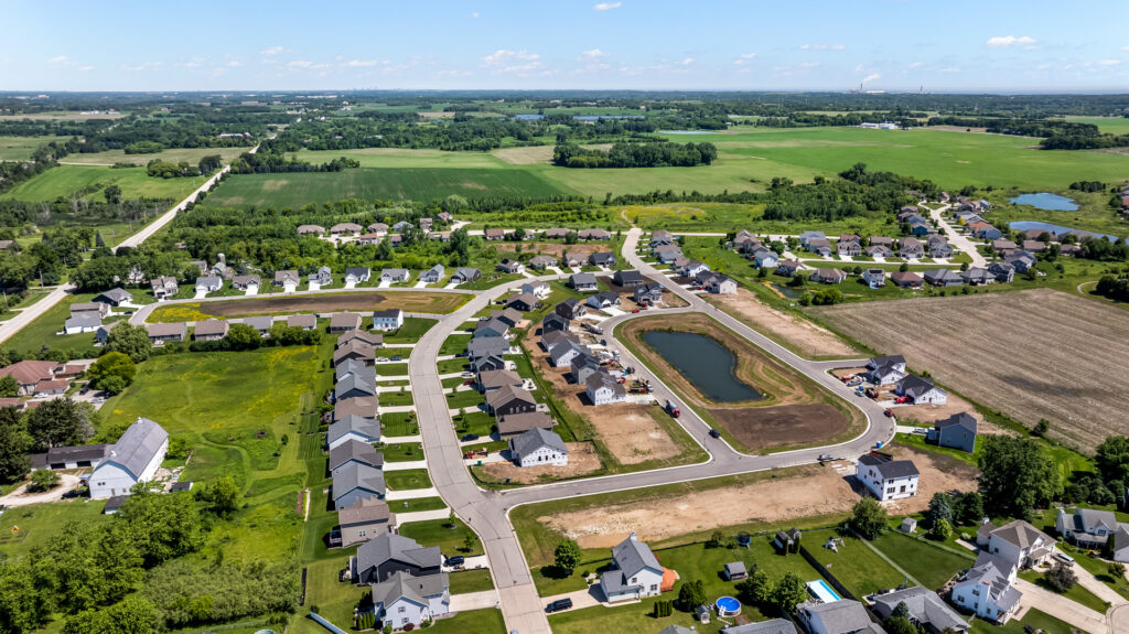 Aerial View of Prairie Pathways in Franksville WI