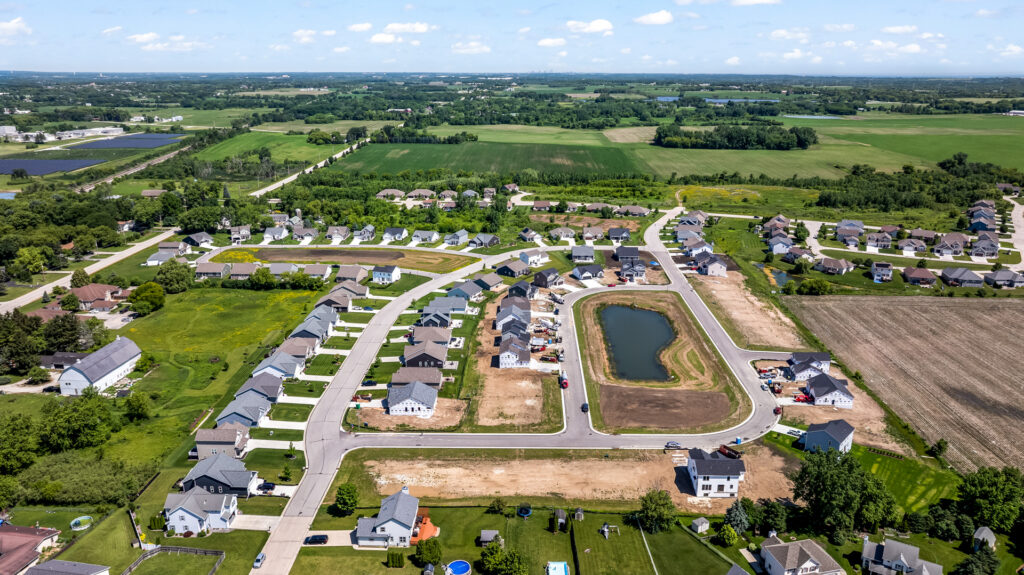 Aerial View of Prairie Pathways in Franksville WI