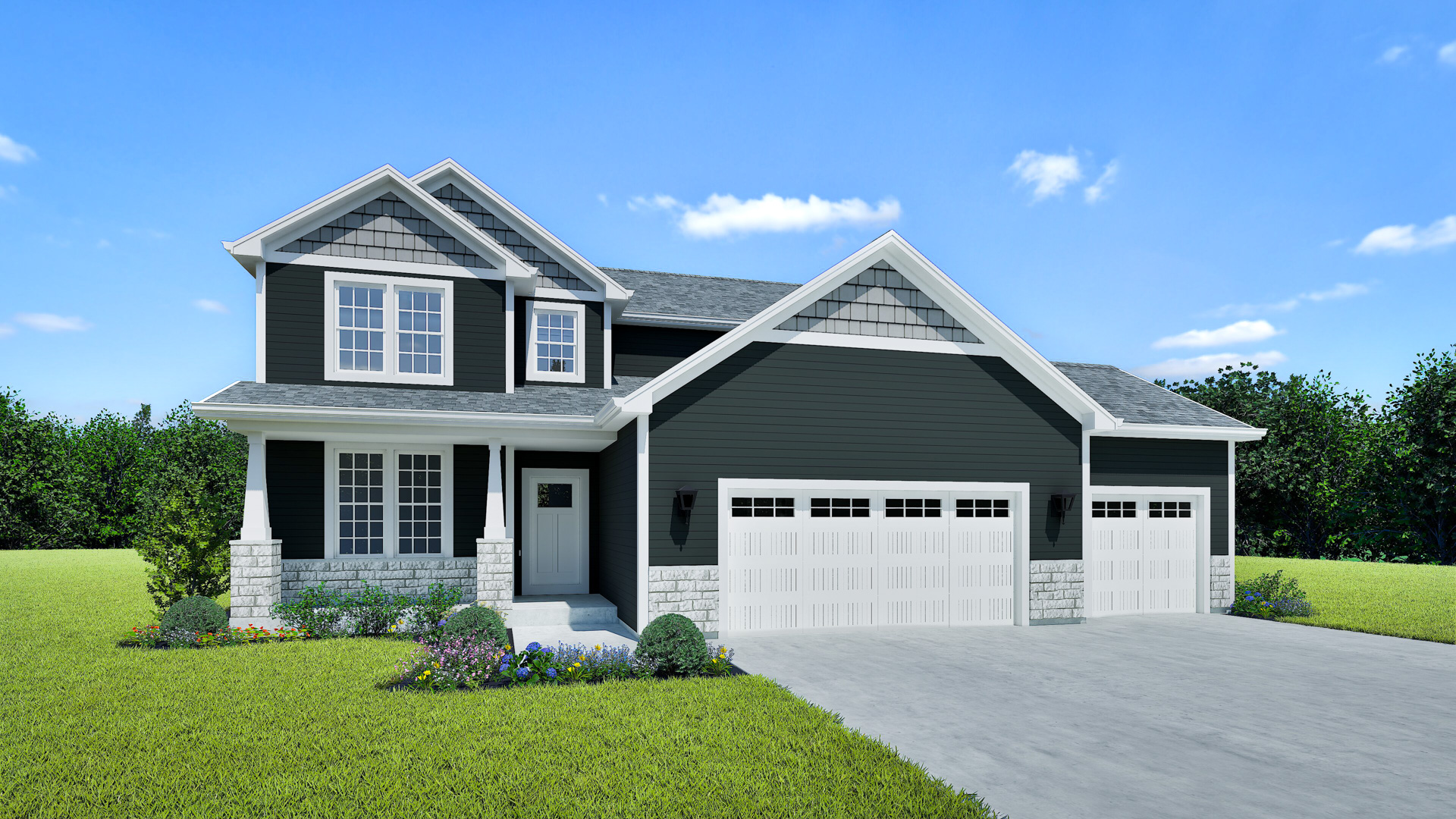 Berkshire Home Model Rendering Stepping Stone Homes Wisconsin