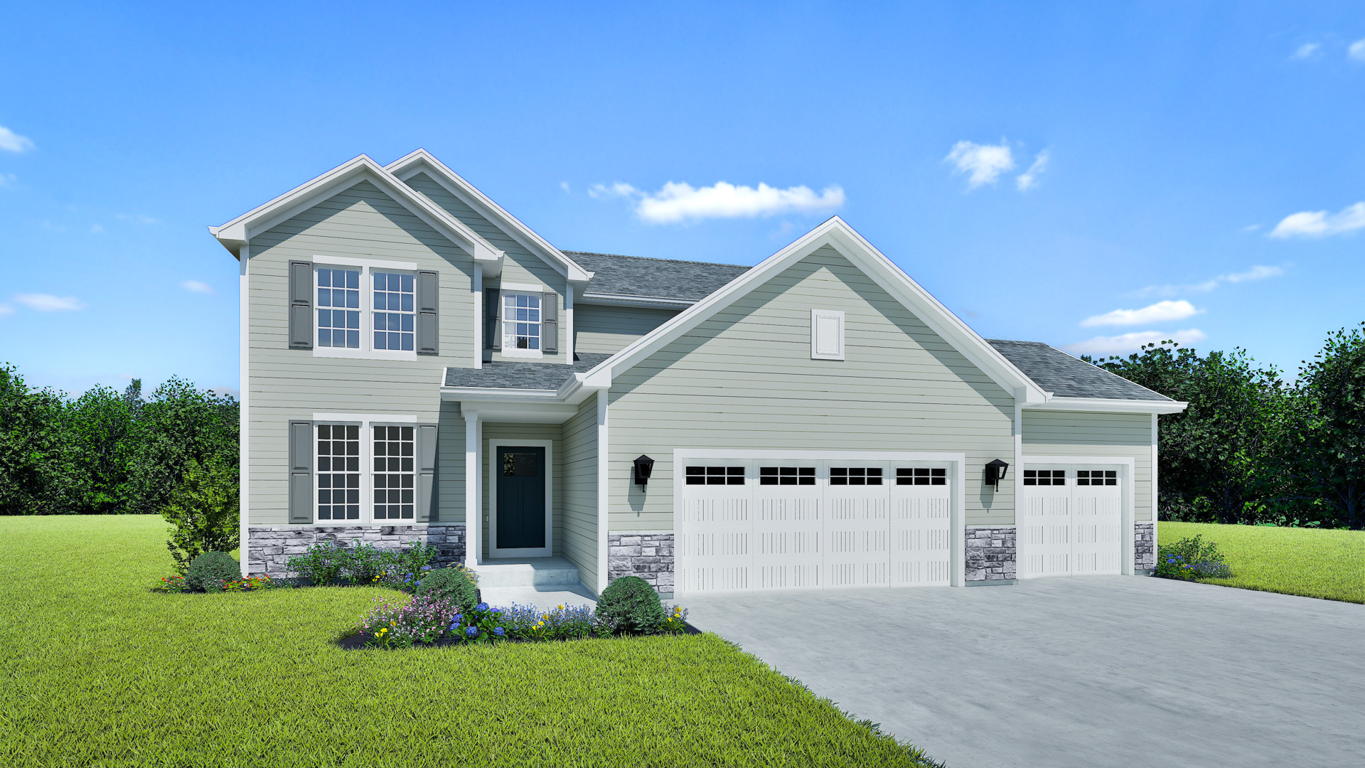Berkshire Home Model Rendering Stepping Stone Homes Wisconsin