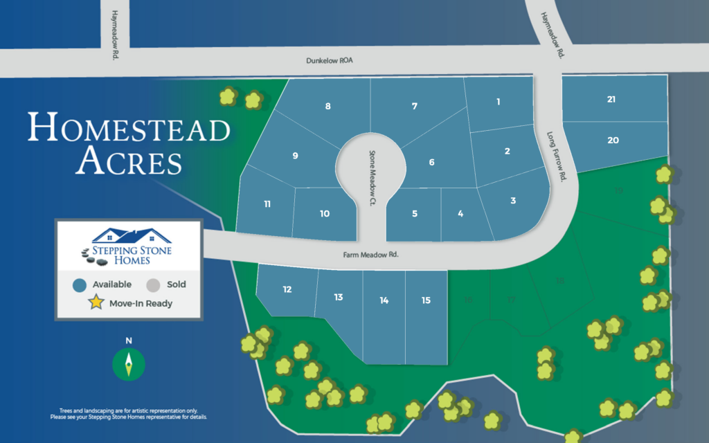 Homestead Acres New Home Community Map in Caledonia Wisconsin